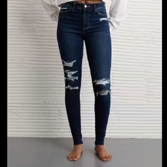 American Eagle high rise next level STRETCH Skinny Jeans SZ 14 Regular - Picture 1 of 12